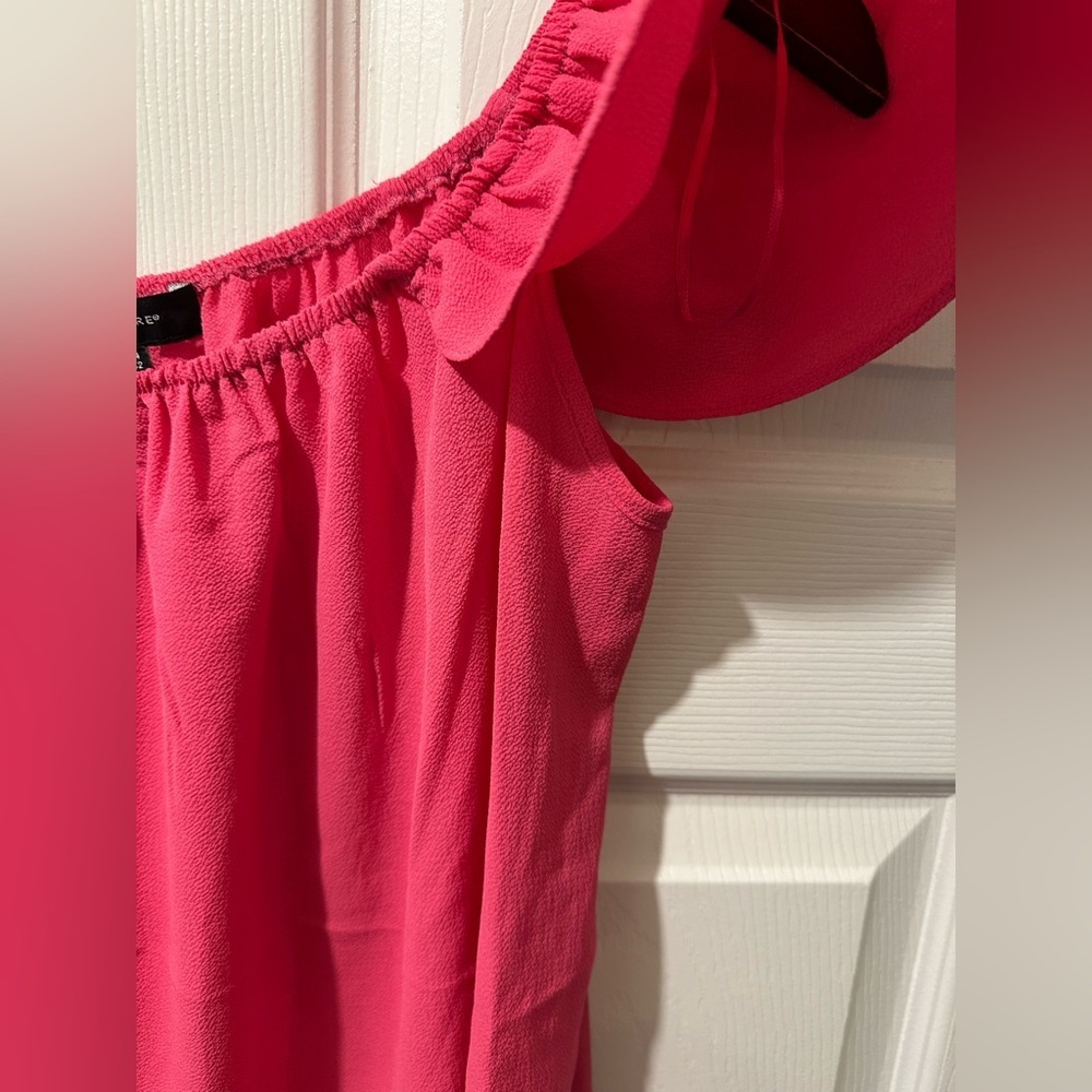ATMOSPHERE ATELIER Size 10 M Hot Pink Ruffle Sleeve Crepe Blouse R $198 - Picture 7 of 7